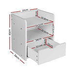 Bedside Table Side Nightstand Storage Drawer Shelf Bedroom Unit - Furniture > Office