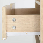 Bedside Table Side Storage Cabinet Nightstand Bedroom 1 Drawer 2 Shelf LARK OAK - Furniture > Bedroom