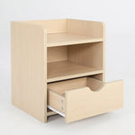 Bedside Table Side Storage Cabinet Nightstand Bedroom 1 Drawer 2 Shelf LARK OAK - Furniture > Bedroom