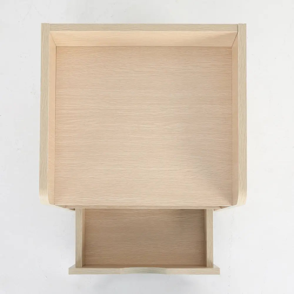 Bedside Table Side Storage Cabinet Nightstand Bedroom 1 Drawer 2 Shelf LARK OAK - Furniture > Bedroom