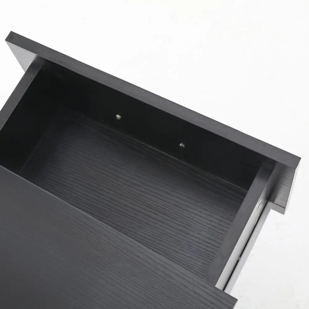 Bedside Table Side Storage Cabinet Nightstand Bedroom 1 Drawer 1 Shelf ELLA - BLACK - Furniture > Bedroom