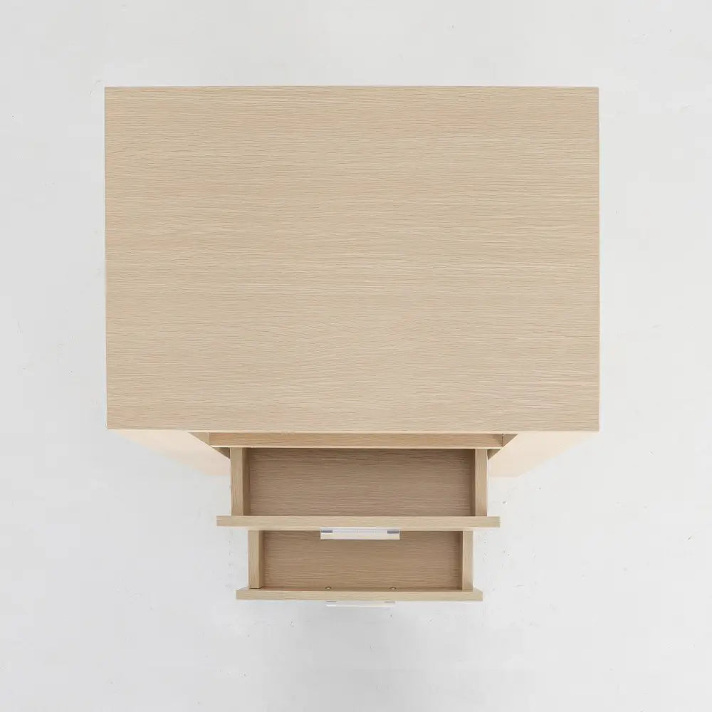 Bedside Table Side Storage Cabinet Nightstand Bedroom 2 Drawer 1 Shelf ZURI OAK - Furniture > Bedroom