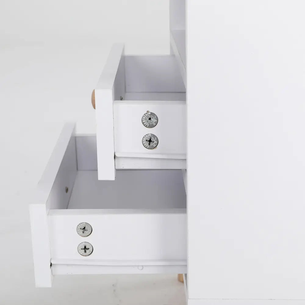 Bedside Table Side Storage Cabinet Nightstand Bedroom 2 Drawer ANYA - WHITE - Furniture > Bedroom