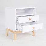 Bedside Table Side Storage Cabinet Nightstand Bedroom 2 Drawer ANYA - WHITE - Furniture > Bedroom