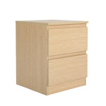 Bedside Table Side Storage Cabinet Nightstand Bedroom 2 Drawer JOSS OAK - Furniture > Bedroom
