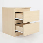 Bedside Table Side Storage Cabinet Nightstand Bedroom 2 Drawer JOSS OAK - Furniture > Bedroom
