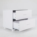 Bedside Table Side Storage Cabinet Nightstand Bedroom 2 Drawer Legs ETTA WHITE - Furniture > Bedroom