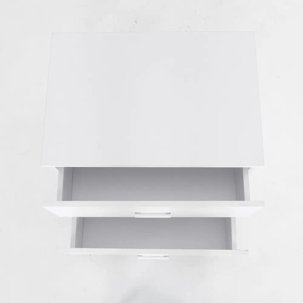 Bedside Table Side Storage Cabinet Nightstand Bedroom 2 Drawer Legs ETTA WHITE - Furniture > Bedroom
