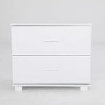 Bedside Table Side Storage Cabinet Nightstand Bedroom 2 Drawer Legs ETTA WHITE - Furniture > Bedroom