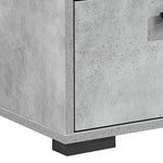 Bedside Table with 2 Storage Drawers MDF Combination of Black & Cement Colour Nightstand - Furniture > Bedroom > Beds &