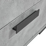 Bedside Table with 2 Storage Drawers MDF Combination of Black & Cement Colour Nightstand - Furniture > Bedroom > Beds &