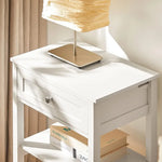 Bedside Table with Drawer Shelves - Home & Garden > Decor