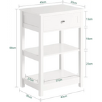 Bedside Table with Drawer Shelves - Home & Garden > Decor