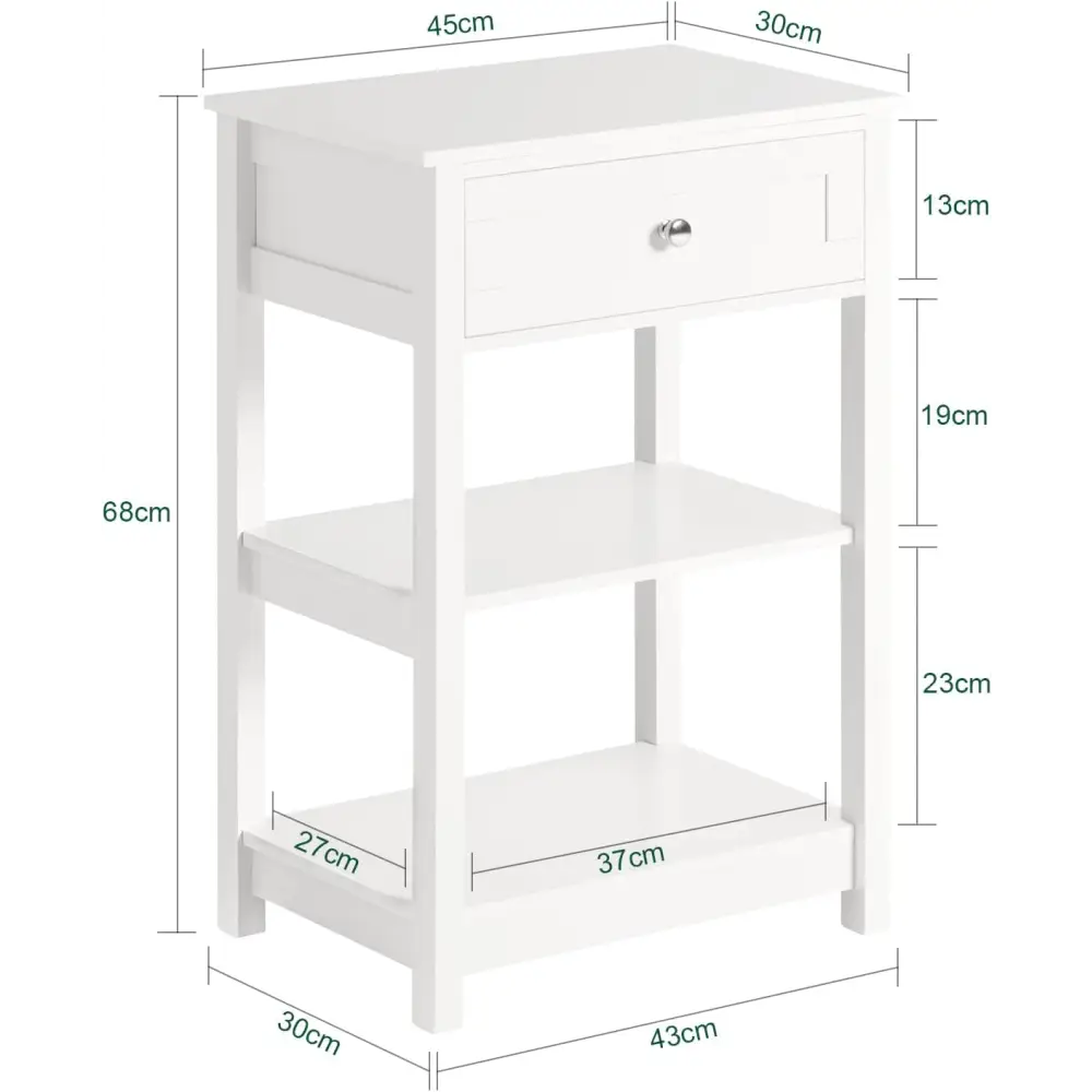 Bedside Table with Drawer Shelves - Home & Garden > Decor