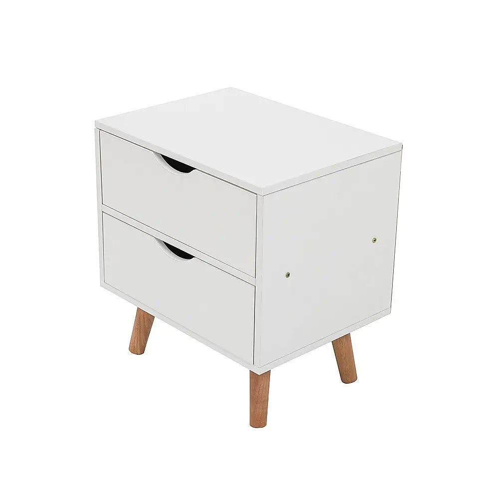 Bedside Tables Drawers Side Table Nightstand White Storage Cabinet Wood - Furniture > Office