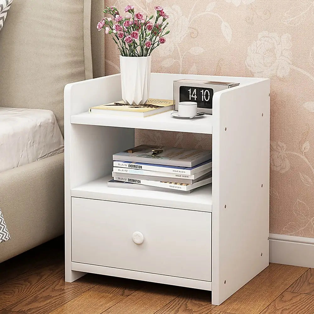 Bedside Tables Side Table Nightstand Storage Drawer Shelf Bedroom - Furniture > Office