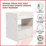 Bedside Tables Side Table Nightstand Storage Drawer Shelf Bedroom - Furniture > Office