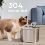 Beginner Package Stainless Steel Pet Water Fountain with Automatic Power-Off -Plug Not Included - Pet Care > Cat