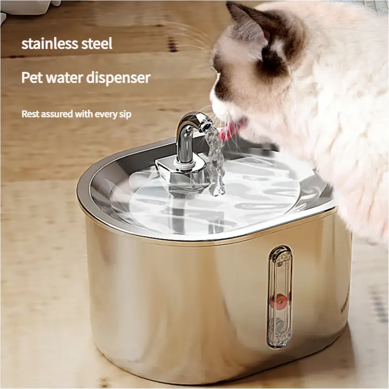 Beginner Package Stainless Steel Pet Water Fountain with Faucet Flow and USB Interface - Pet Care > Cat Supplies > Cat