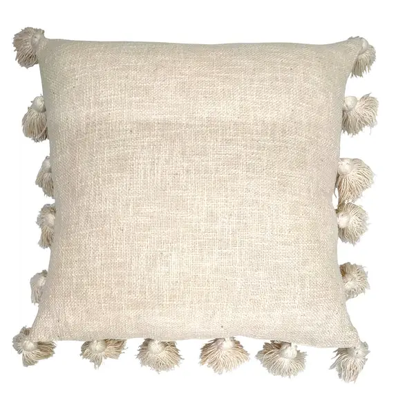 Beige cushion with tassels 45x45 cm - Home & Garden > Decor > Cushions & Throws