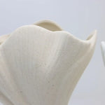 Beige Elegant Off-White Ceramic Vase - Modern Sculptural Flower Holder with Wide Fluted Opening - Home & Garden > Decor