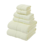 Beige Luxury 6-Piece 100% Cotton Towel Set - 2 Bath Towels 2 Hand Towels 2 Face Towels - Home & Garden > Bathroom