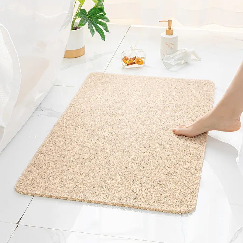 Beige Non-Slip Loofah-Style Bathroom Mat - Quick-Dry and Soft 40*60cm - Home & Garden > Bathroom Accessories > Bath