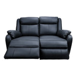 Bella 2 Seater Electric Recliner Genuine Leather Upholstered Lounge - Black - Furniture > Sofas