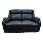 Bella 2 Seater Electric Recliner Genuine Leather Upholstered Lounge - Black - Furniture > Sofas