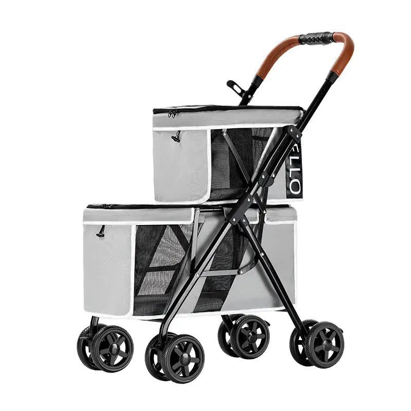 Bello Double Dog-Grey - Pet Care > Dog Supplies > Dog Carriers & Crates