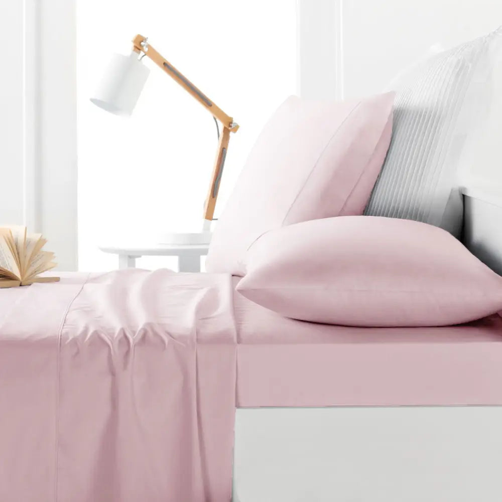 Belmondo 225TC Sheet Set Blush - Single - Home & Garden > Bedding