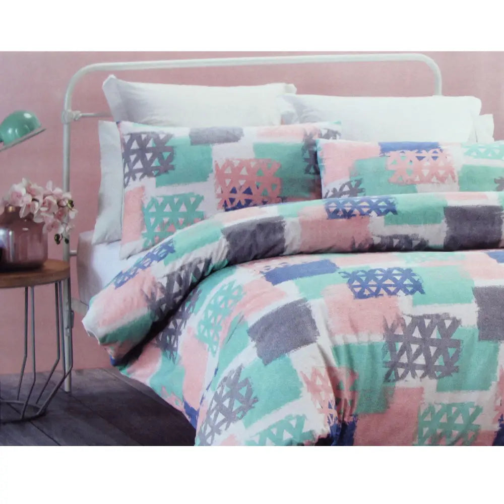 Belmondo Gouache Niro Easy Care Quilt Cover Set Queen - Home & Garden > Bedding