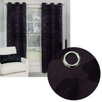 Belmondo Provincial Pair of Eyelet unlined Jacquard Curtains 120 x 220cm each Aubergine - Home & Garden > Curtains
