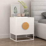 Belmonte Fluted Bedside Table in White - Furniture > Bedroom > Bedside Tables