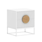 Belmonte Fluted Bedside Table in White - Furniture > Bedroom > Bedside Tables