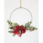 Berry Ball Half Wreath 35cm - Occasions > Christmas > Christmas Decorations