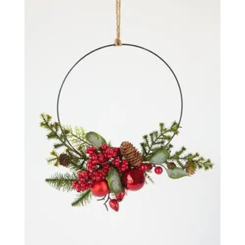 Berry Ball Half Wreath 35cm - Occasions > Christmas > Christmas Decorations