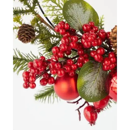 Berry Ball Half Wreath 35cm - Occasions > Christmas > Christmas Decorations
