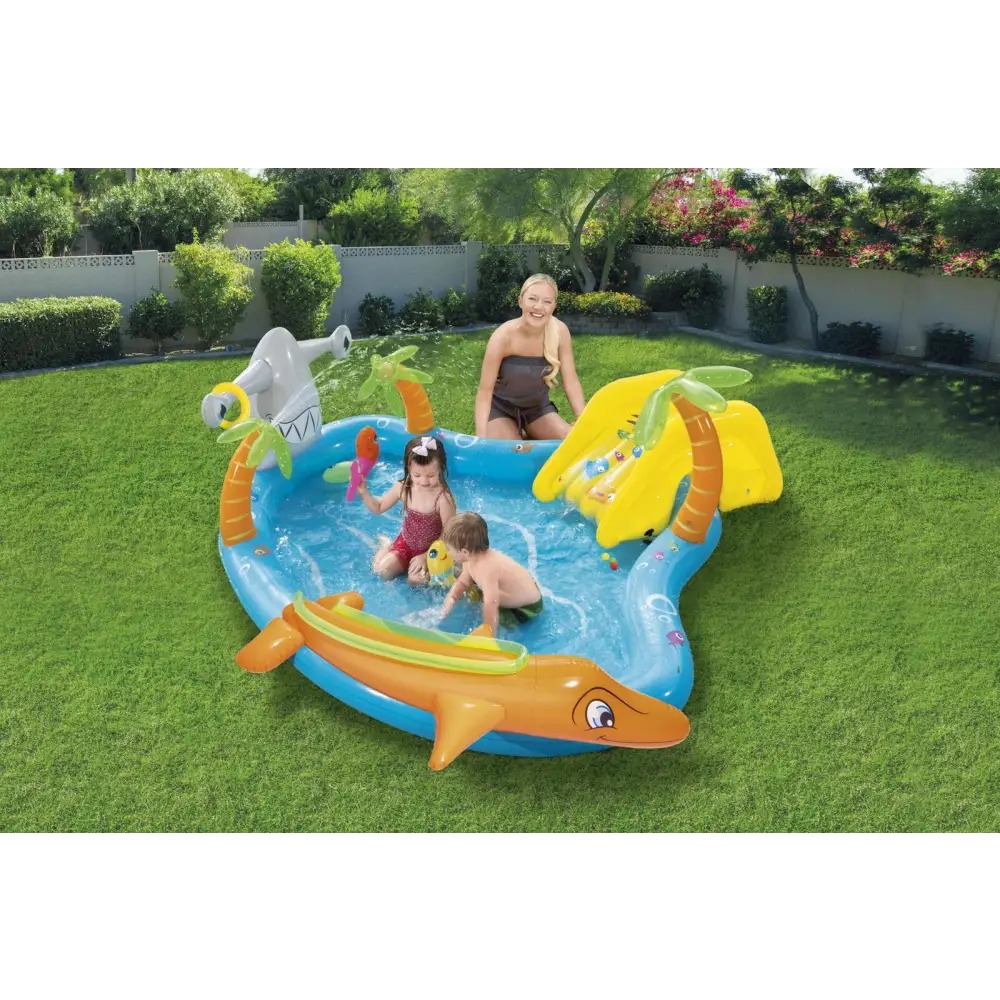 Bestway 273L Inflatable Sea Life Water Fun Park Pool with Slide - 2.8m x 87cm - Home & Garden > Pool & Accessories