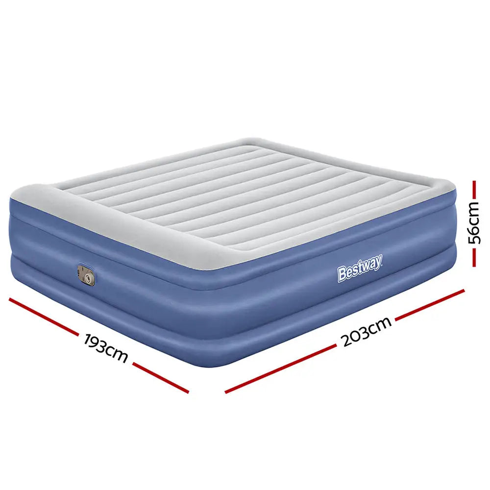 Bestway Air Mattress King Inflatable Bed 56cm Airbed Blue - Home & Garden > Inflatable Mattress