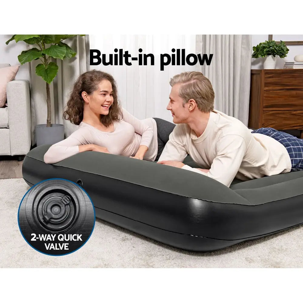 Bestway Air Mattress Queen Inflatable Bed 30cm Airbed Grey - Home & Garden > Inflatable Mattress