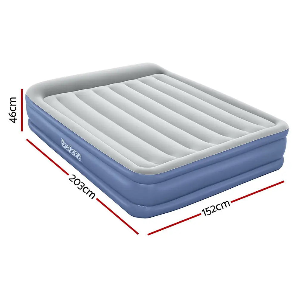 Bestway Air Mattress Queen Inflatable Bed 46cm Airbed Blue - Home & Garden > Inflatable Mattress