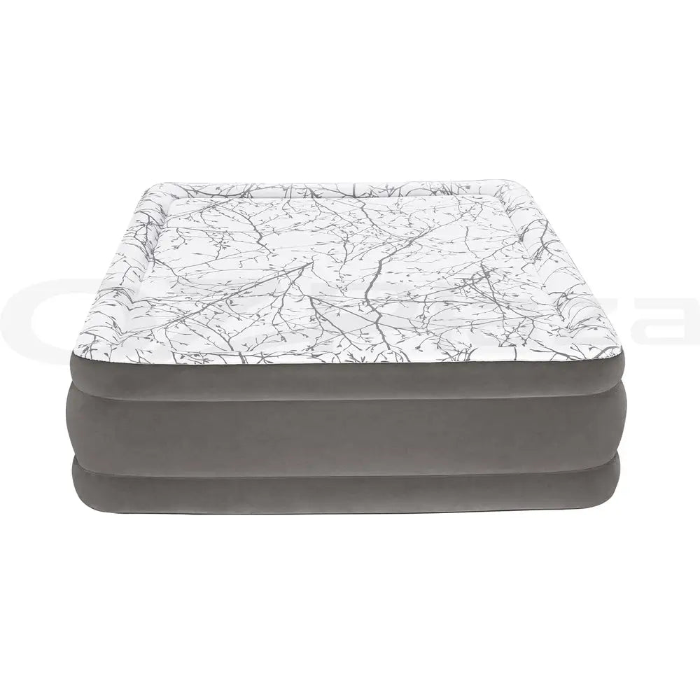 Bestway Air Mattress Queen Inflatable Bed 46cm Airbed Decorated Surface Grey - Outdoor > Camping