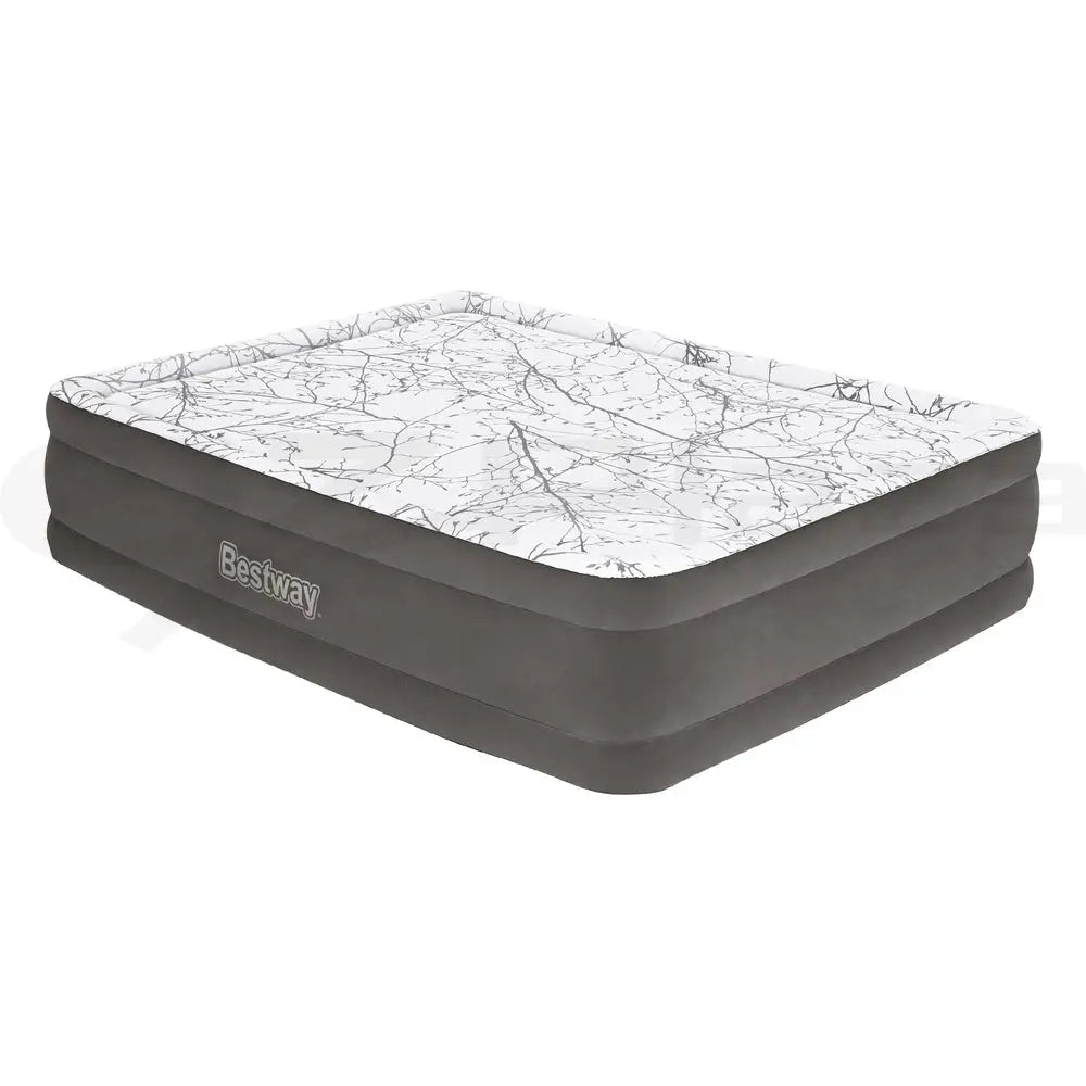 Bestway Air Mattress Queen Inflatable Bed 46cm Airbed Decorated Surface Grey - Outdoor > Camping