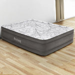 Bestway Air Mattress Queen Inflatable Bed 46cm Airbed Decorated Surface Grey - Outdoor > Camping