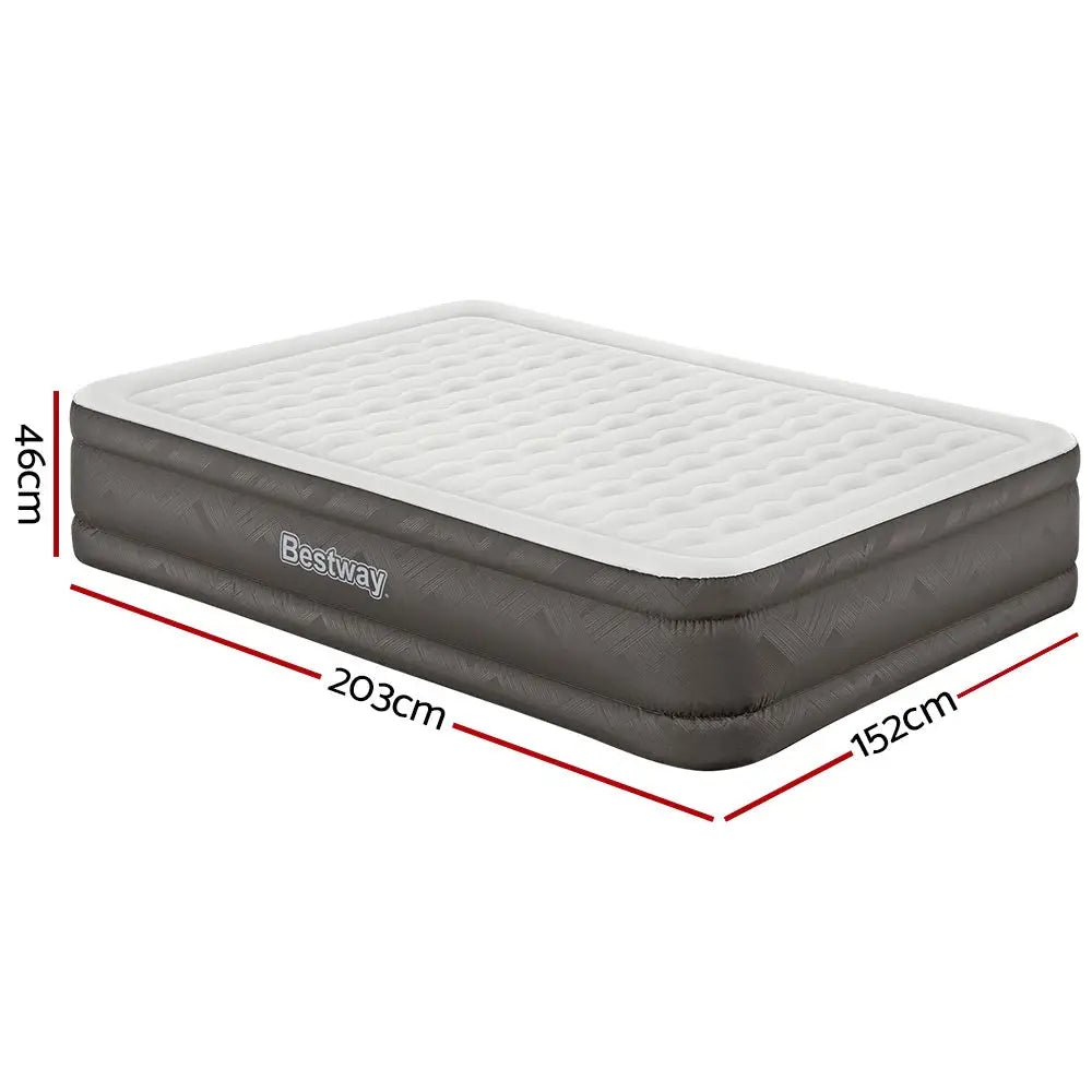Bestway Air Mattress Queen Inflatable Bed 46cm Airbed Grey - Outdoor > Camping