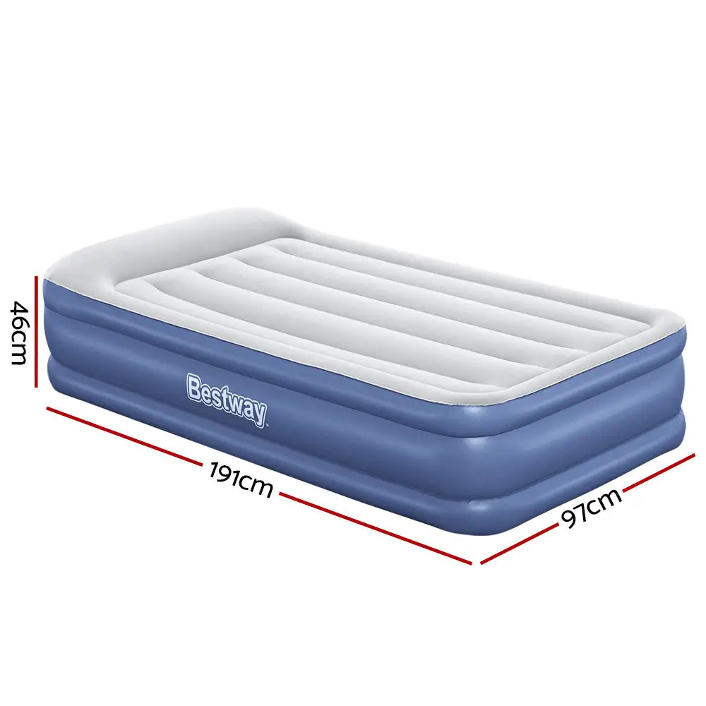 Bestway Air Mattress Single Inflatable Bed 46cm Airbed Blue - Home & Garden > Inflatable Mattress
