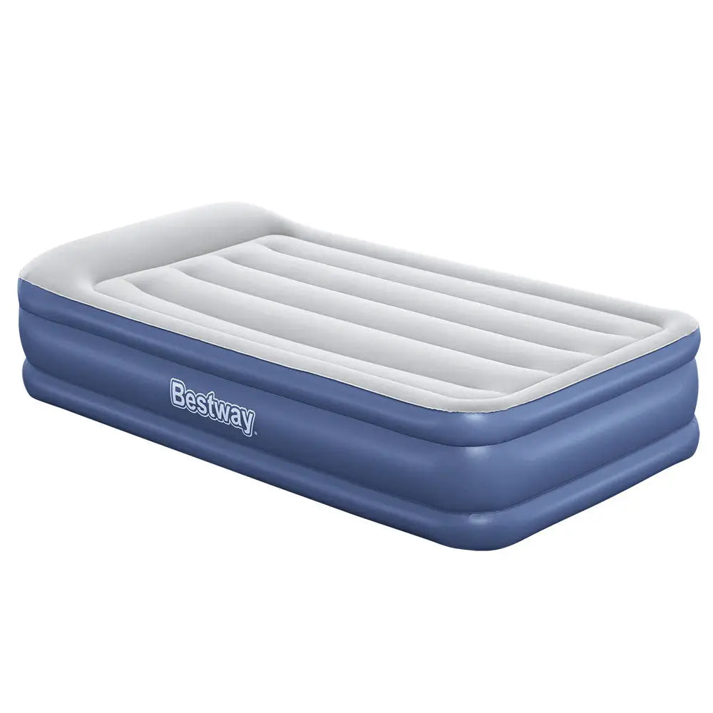 Bestway Air Mattress Single Inflatable Bed 46cm Airbed Blue - Home & Garden > Inflatable Mattress