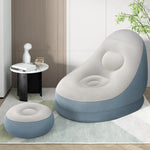 Bestway Inflatable Air Chair Seat Couch Lazy Sofa Lounge Ottoman Purple/Blue - Furniture > Outdoor