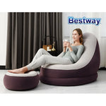 Bestway Inflatable Air Chair Seat Couch Lazy Sofa Lounge Ottoman Purple/Blue - Furniture > Outdoor